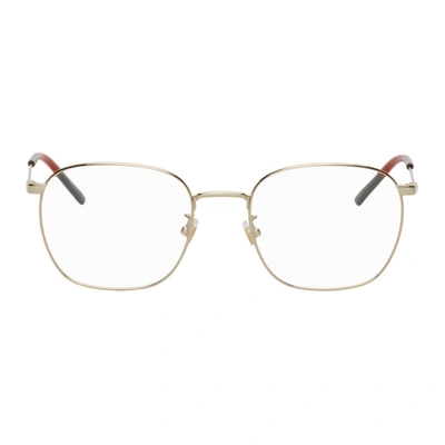 Gucci Gold Rounded Square Glasses In 001 Gold