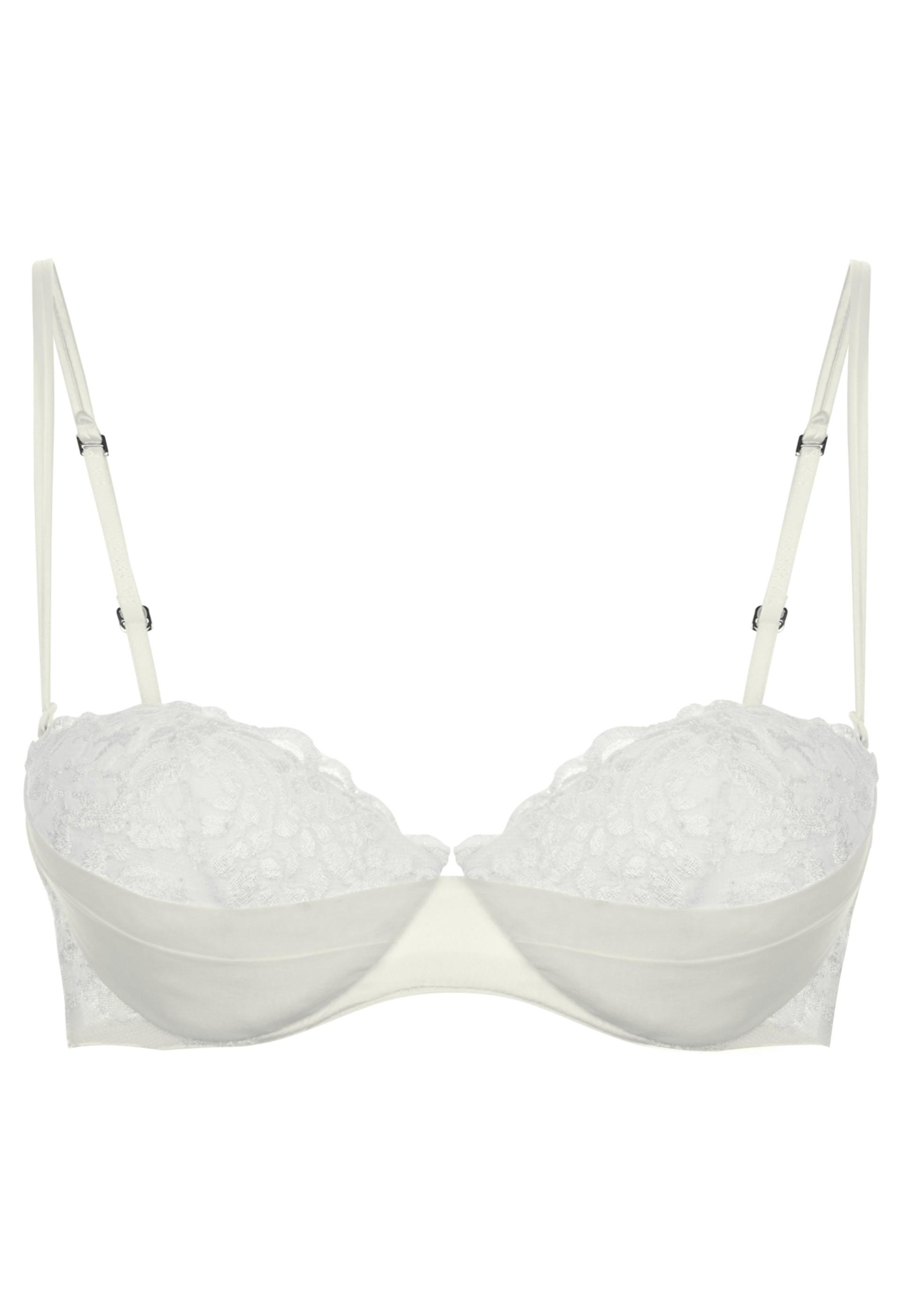 La Perla Azalea Off-white Bandeau Bra In Leavers Lace And Silk ...