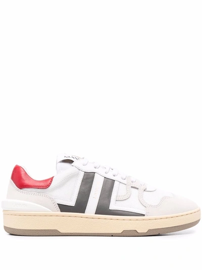 Lanvin Clay Sneakers In White Suede And Leather