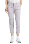 Nili Lotan Stretch Cotton Twill Crop Military Pants In Lilac