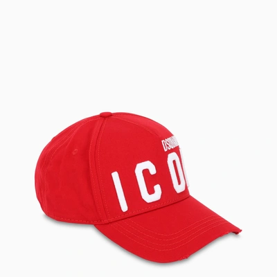 Dsquared2 Red Cap With Contrasting Embroideries