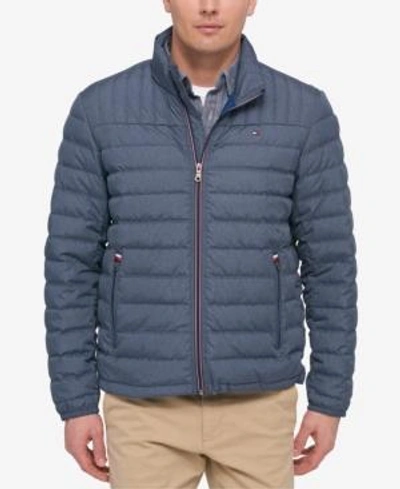Tommy Hilfiger Men's Down Quilted Packable Logo Jacket In Slate