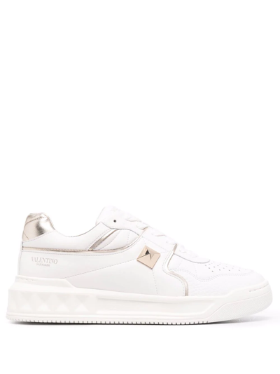 Valentino Garavani One Stud Quilted Low-top Leather Trainers In White
