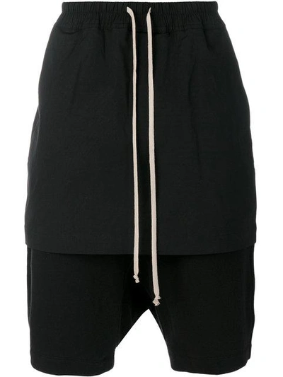 Rick Owens Drkshdw Black Kilt Pods Shorts