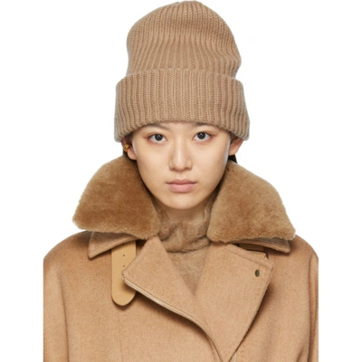 Max Mara Camel Cashmere Vasaio Beanie In Brown