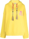 Etro Yellow Cotton Hoodie With Logo Print