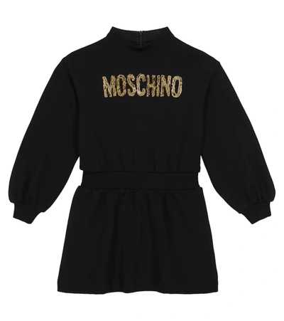 Moschino Kids' Little Girl's & Girl's Metallic Logo Dress In Black