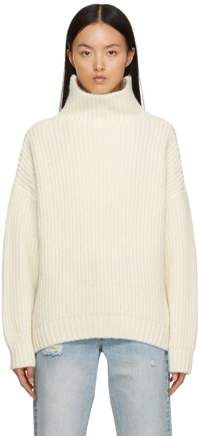 Anine Bing Sydney Alpaca Blend Turtleneck Sweater In Cream