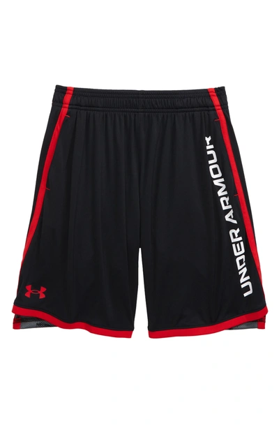 Under Armour Kids' Ua Stunt 3.0 Performance Athletic Shorts In Black