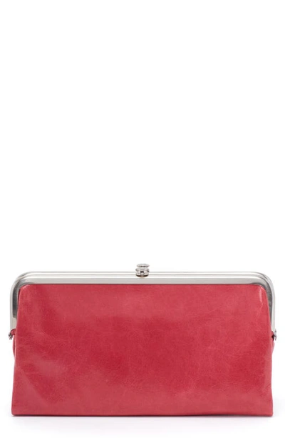 Hobo 'lauren' Leather Double Frame Clutch In Blossom