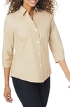 Foxcroft Paityn Non-iron Cotton Shirt In Almond Tart