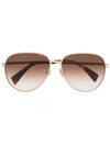 Lanvin Arpege 61mm Gradient Aviator Sunglasses In Gold/gradient Bro
