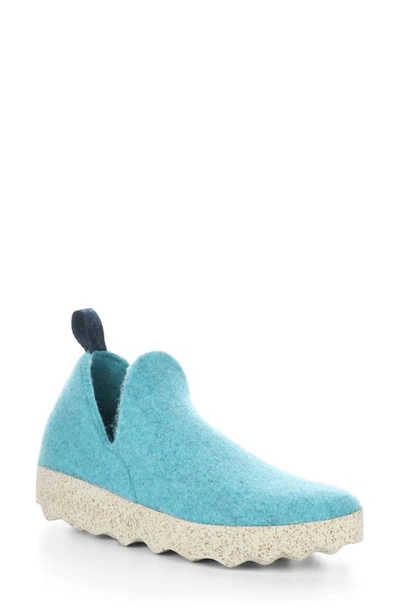 Asportuguesas By Fly London City Sneaker In 051 Aqua Tweed/ Felt