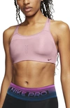 Nike Alpha Sports Bra In Pink Glaze/ Canyon Rust