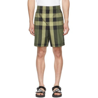 Burberry Scott Check Motif Cotton Shorts In Archive Beige