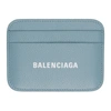 Balenciaga Cash Card Holder - Grained Calf In Blue Multi