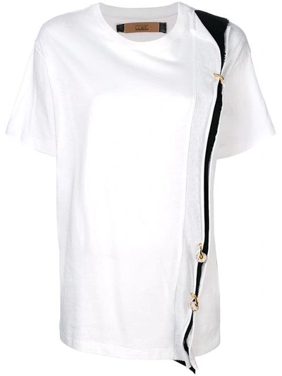 Coliac Pierced Cotton Jersey T-shirt In White