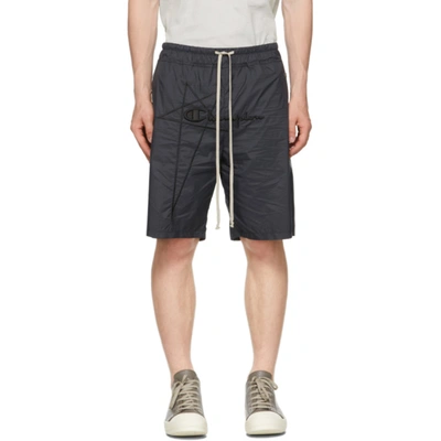 Rick Owens Black Champion Edition Mesh Bela Shorts In 09 Black