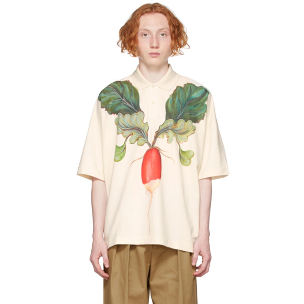 専用新品未使用未試着タグ付き JW ANDERSON Radish プルオーバー Jw Anderson Mens Off White Radish-print Oversized Cotton-piqué