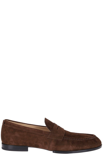Tod's Penny Bar Loafers In Brown
