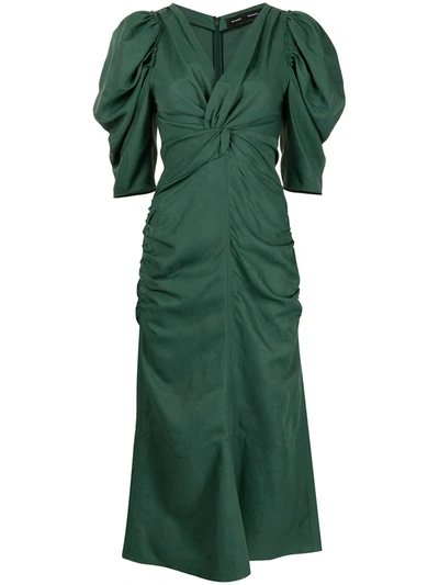 green emerald velvet dress Proenza Schouler // Cut Out Halter Dress – VSP Consignment main image 1