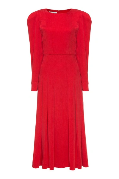 Sara Tamimi Red Pleated Dress