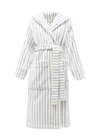 Tekla Hooded Striped Cotton-terry Bathrobe In Cream