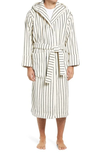 Tekla Hooded Striped Cotton-terry Bathrobe In White