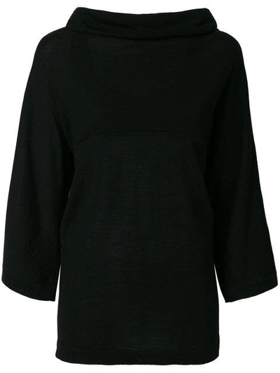Alberta Ferretti Draped Top In Black