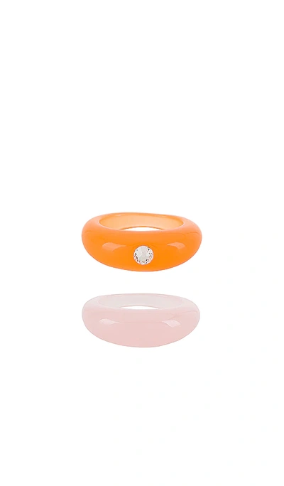 Ettika Set Of 2 Resin Rings In Pink