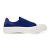 Alexander Mcqueen Navy Deck Lace-up Plimsoll Sneakers In Navy/white
