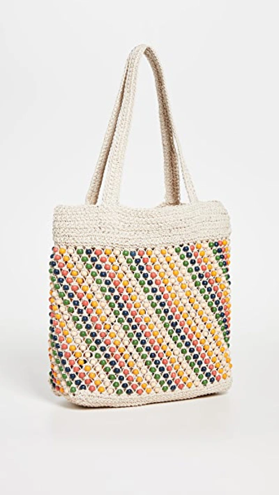 Madewell The Beaded Crochet Tote Bag In Rainbow Multi