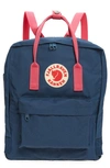 Fjall Raven Kånken Water Resistant Backpack In Royal Blue-flamingo Pink