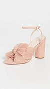 Loeffler Randall Camellia Pleated Bow Heel With Ankle Strap In Beauty