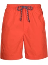 Alex Mill Tech Hybrid Drawstring Shorts In 橘色