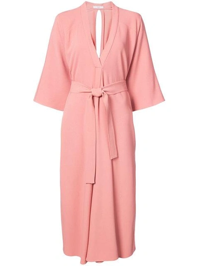 Tome Cutout Crepe Midi Dress In Pink