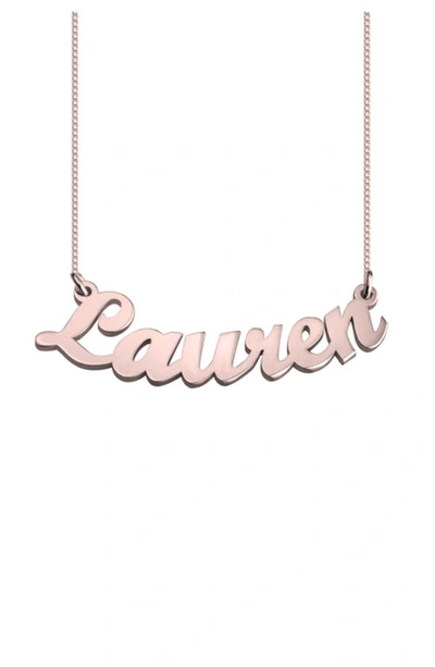 Melanie Marie Personalized Nameplate Pendant Necklace In Rose Gold Plated