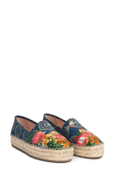 Johnny Was Anenome Embroidered Floral Espadrilles In Multi
