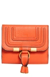 Chloé Marcie Leather French Wallet In Radiant Orange