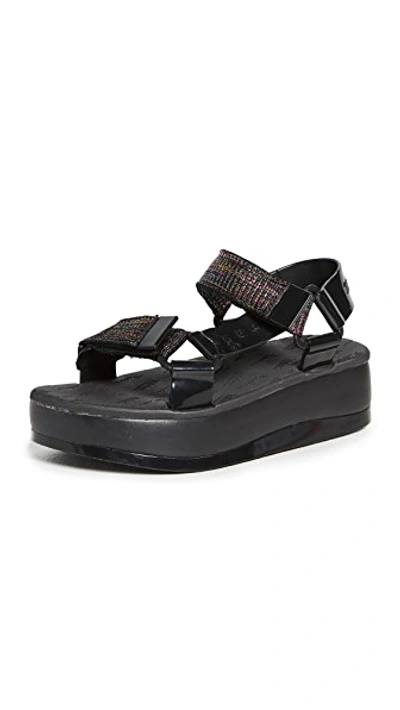 Melissa Sporty Dual-grips Platform Sandals In Black/black
