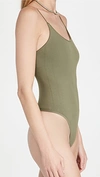 Free People Intimately Fp Offline Tank Bodysuit In Dusty Olive