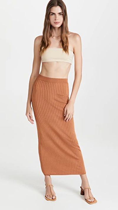 Maxi Skirt Rust Knit Midi Skirt Free People Women's Beach To Night