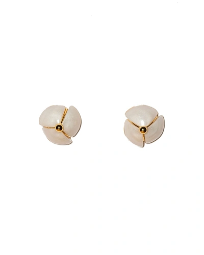 Lele Sadoughi 14k Goldplated & Mother-of-pearl Acetate Flower Bud Stud Earrings In White