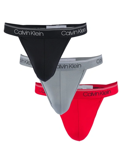 Calvin Klein Men's 3-pack Microfiber Thong In Black