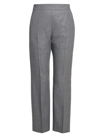 Agnona Wool Elasticized Cropped Pants In Flannel Grey