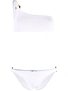 Hunza G Zadie One-shoulder Crinkle-jersey Bikini In White Nile