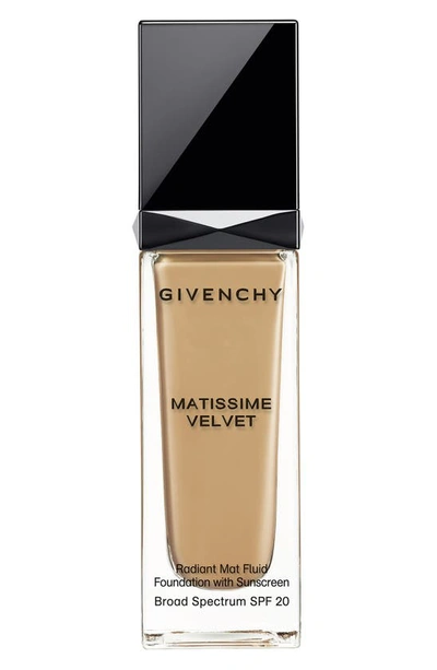Givenchy Matissime Velvet Radiant Matte Fluid Foundation Spf 20 In 6 Gold