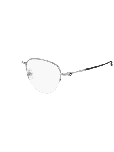 Montblanc Mb0129o Eyewear In Silver Silver Transpa