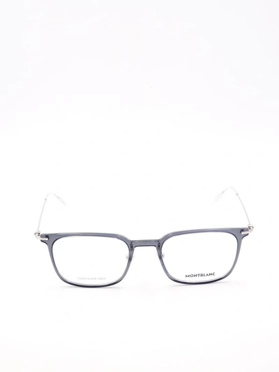 Montblanc Mb0100o Eyewear In Grey Silver Transpare