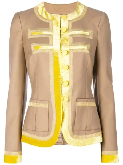 Givenchy Contrasting Trim Jacket In Neutrals